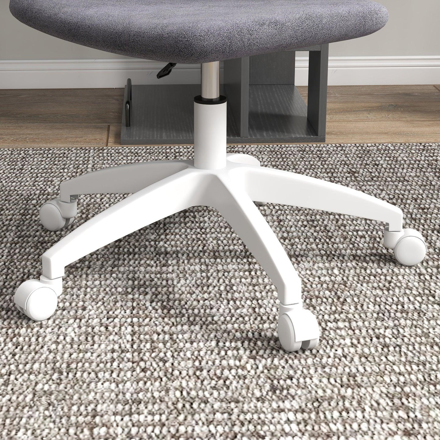 Vinsetto Grey Office Chair, Height Adjustable, Swivel Wheels - ALL4U RETAILER LTD