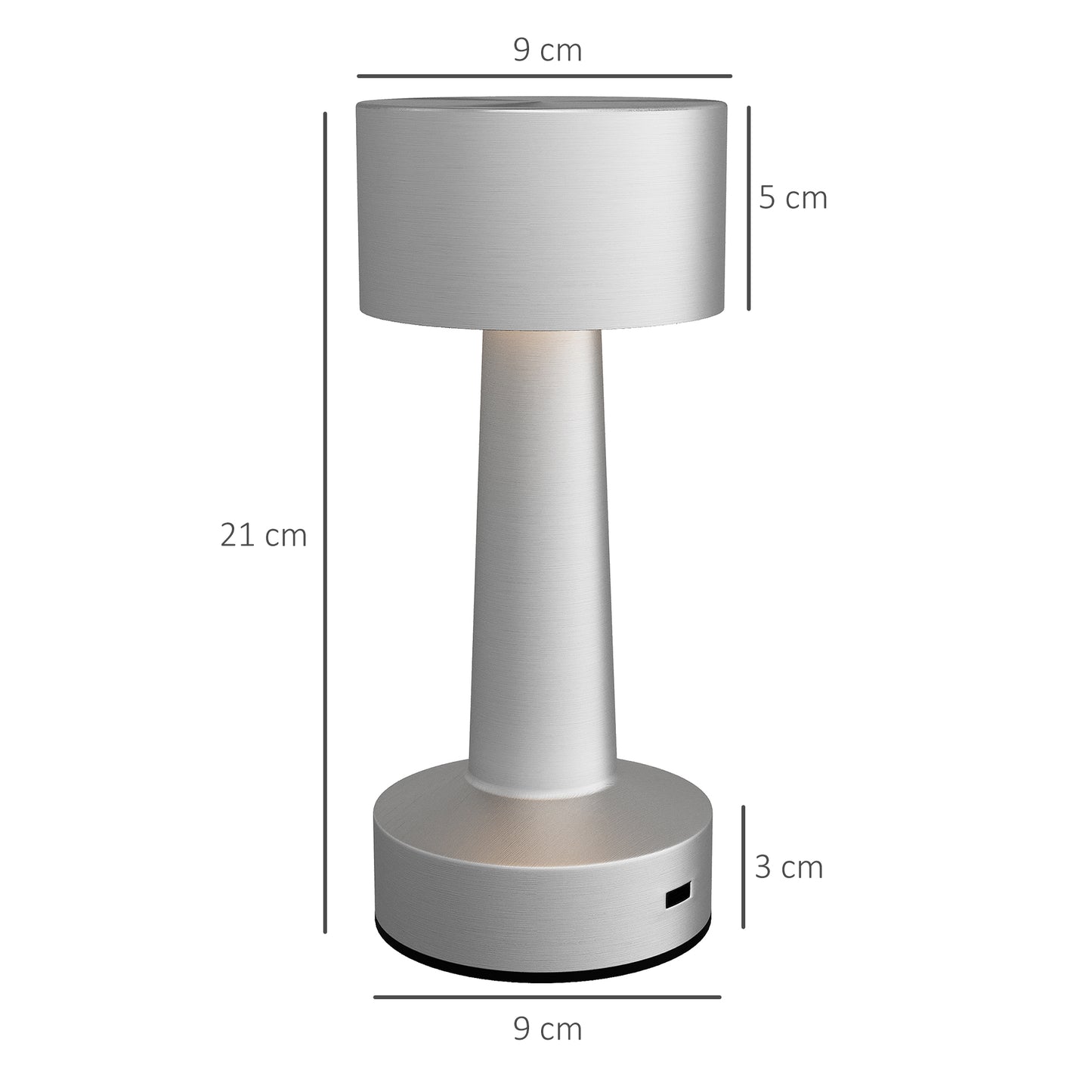 2 Pack Cordless Table Lamp Touch LED Desk Lamp With Rechargeable Battery Three Colour For Bedroom Living Room Silver