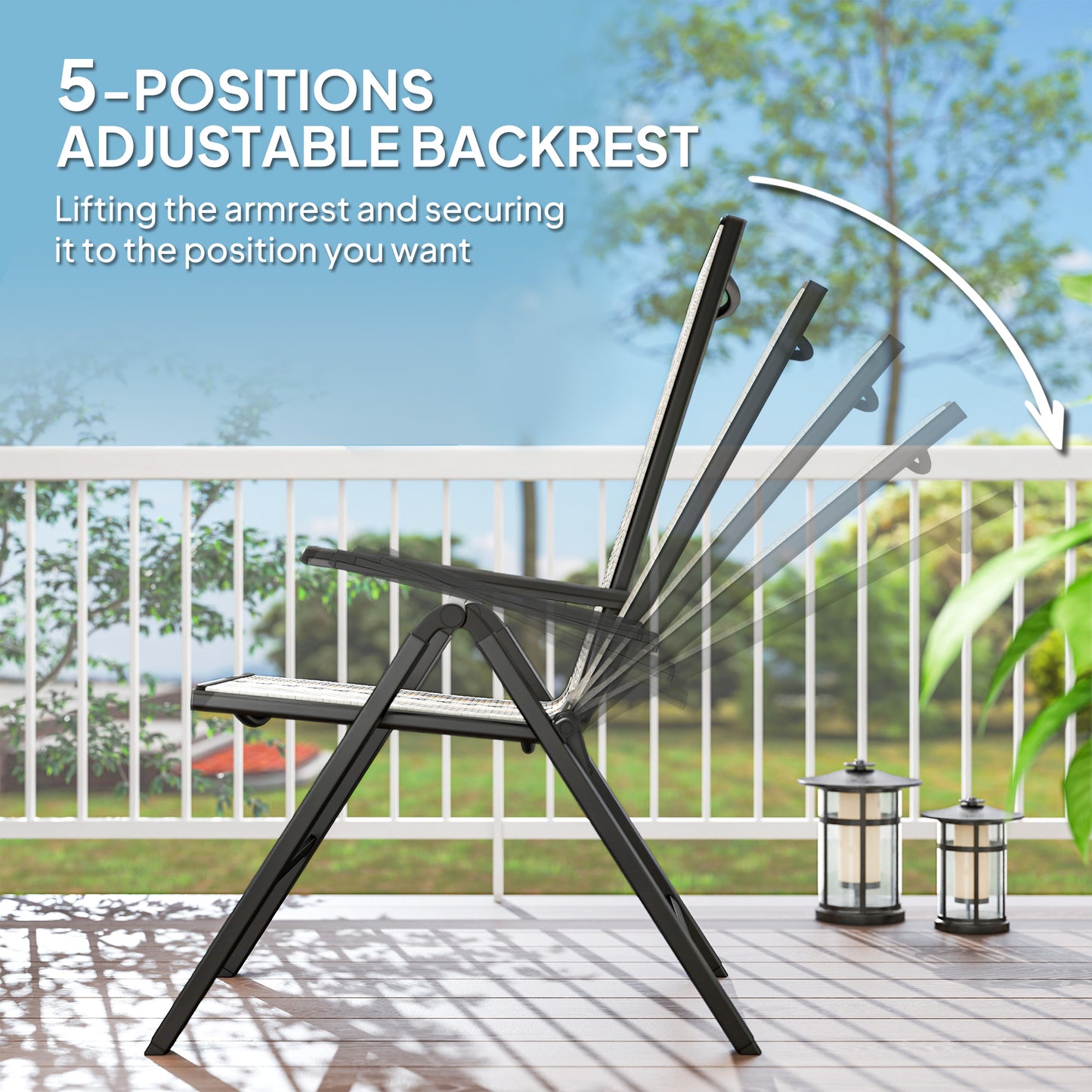 Outsunny Set Of Two Rattan Reclining Garden Chairs Multicolour Folding Adjustable Backrests Patio Lounge