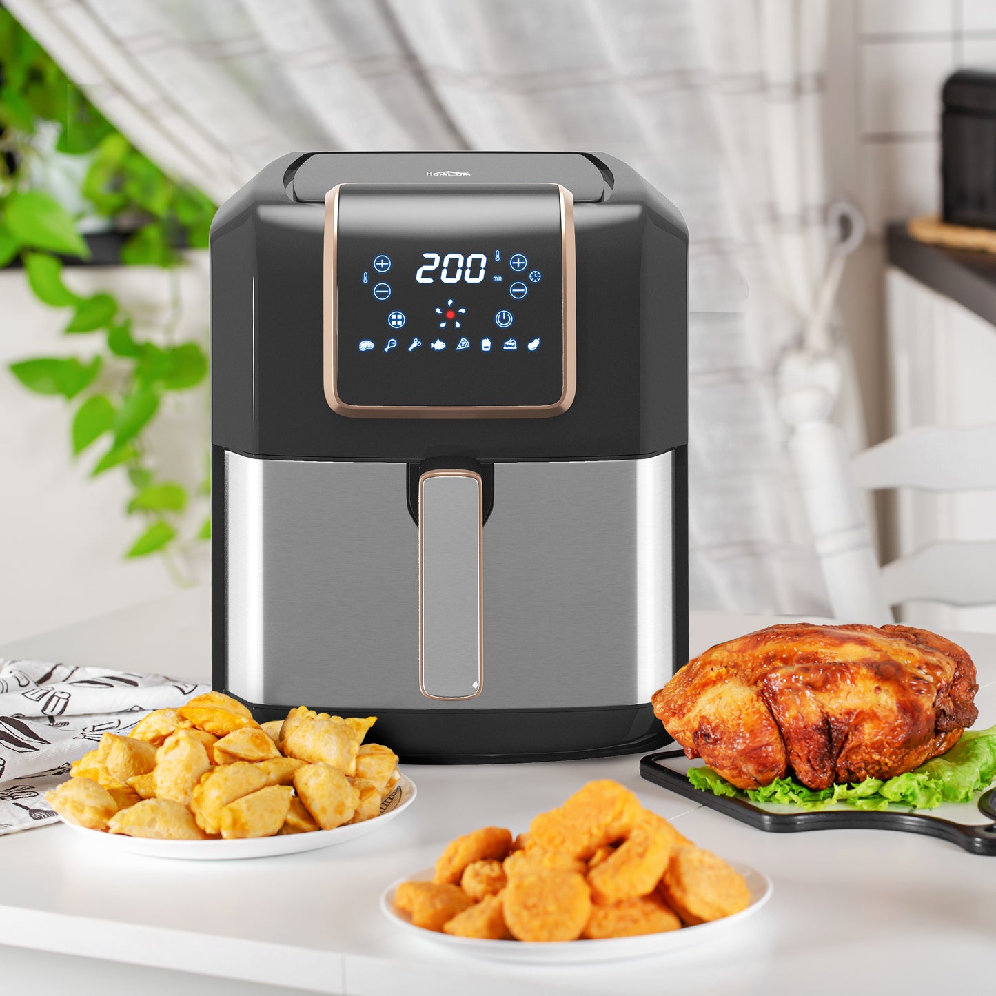 HOMCOM 6.5L Digital Air Fryer Oven with 1700W Power, Adjustable Temperature & Timer, Nonstick Basket for Healthy Cooking - ALL4U RETAILER LTD