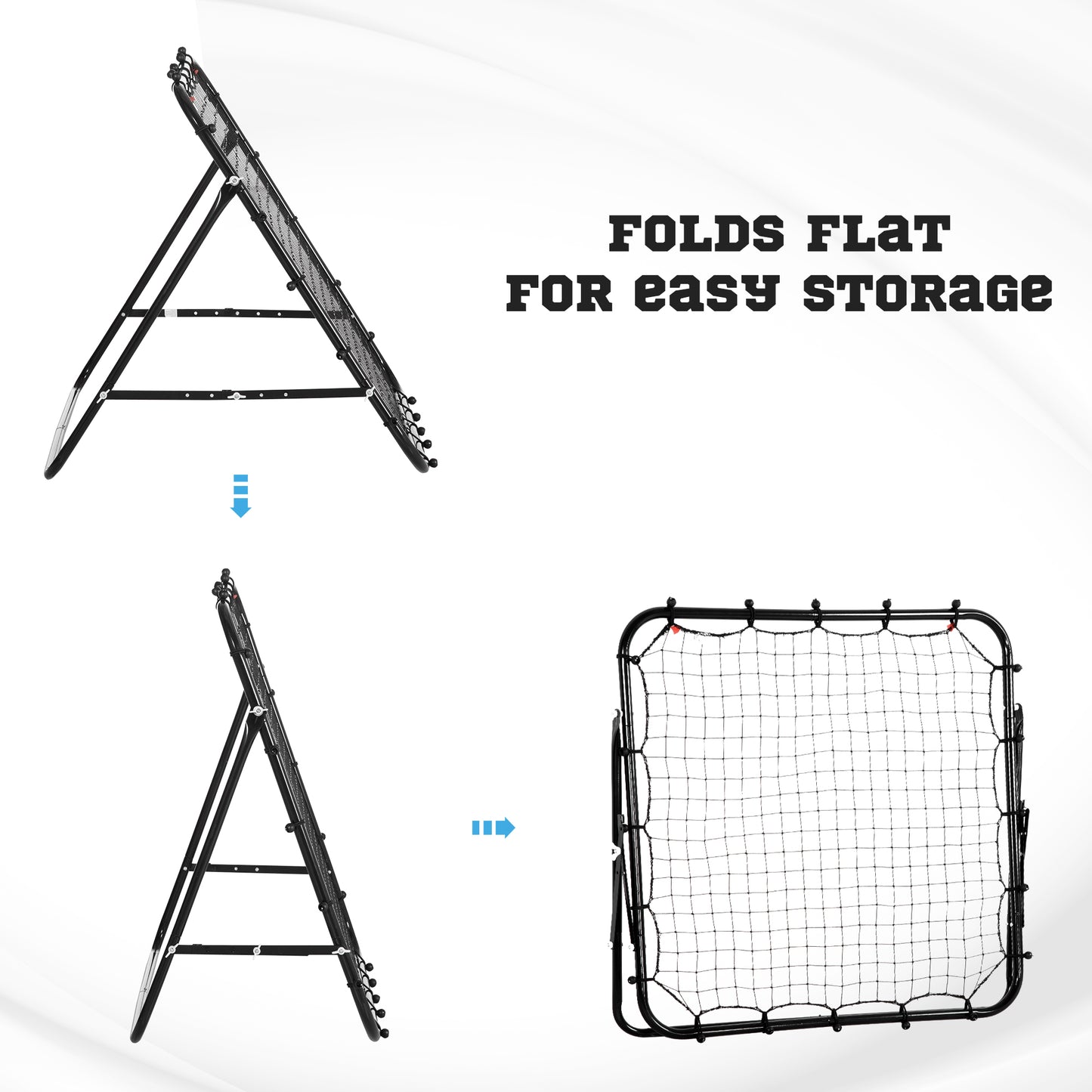 HOMCOM Adjustable Rebound Net for Solo Sports Training - Black - ALL4U RETAILER LTD