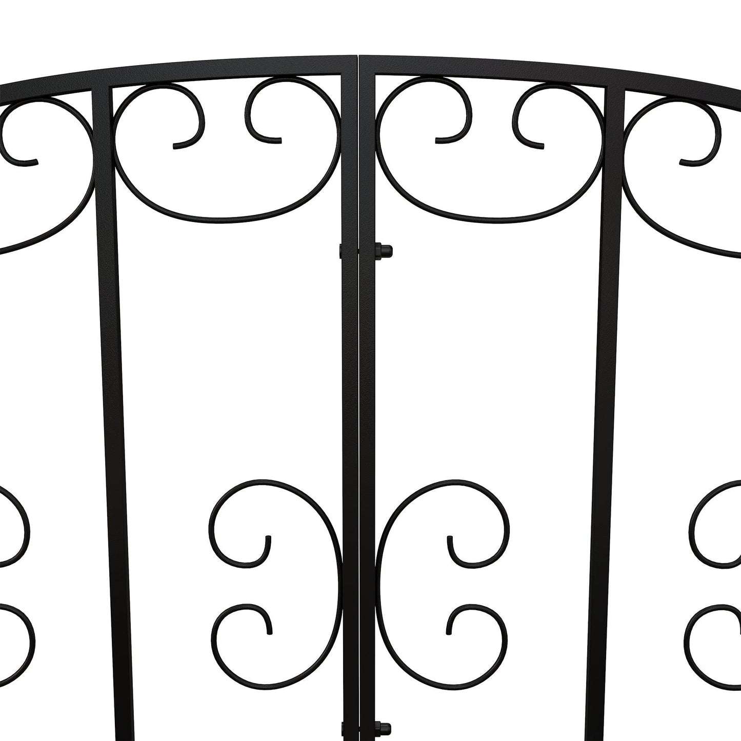 Outsunny 1.2M Metal Decorative Scrollwork Arch Garden Bridge, Black - ALL4U RETAILER LTD