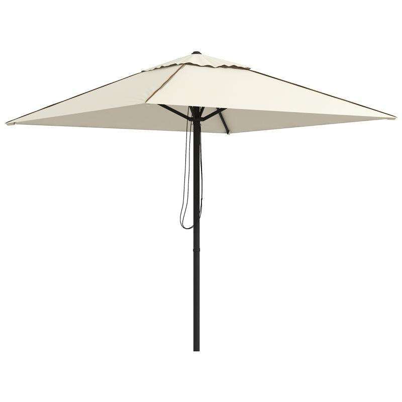 Outsunny Patio Parasol Umbrella with Vent - Beige Garden Market Table Sun Shade Canopy with Piping Side, Outdoor Umbrella for Enhanced Comfort - ALL4U RETAILER LTD