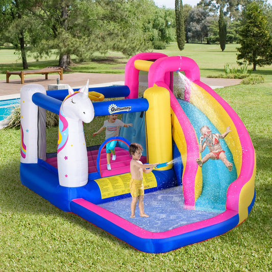 Outsunny 5 in 1 Bouncy Castle for Children with Blower for 3-8 Years Old Kids - ALL4U RETAILER LTD