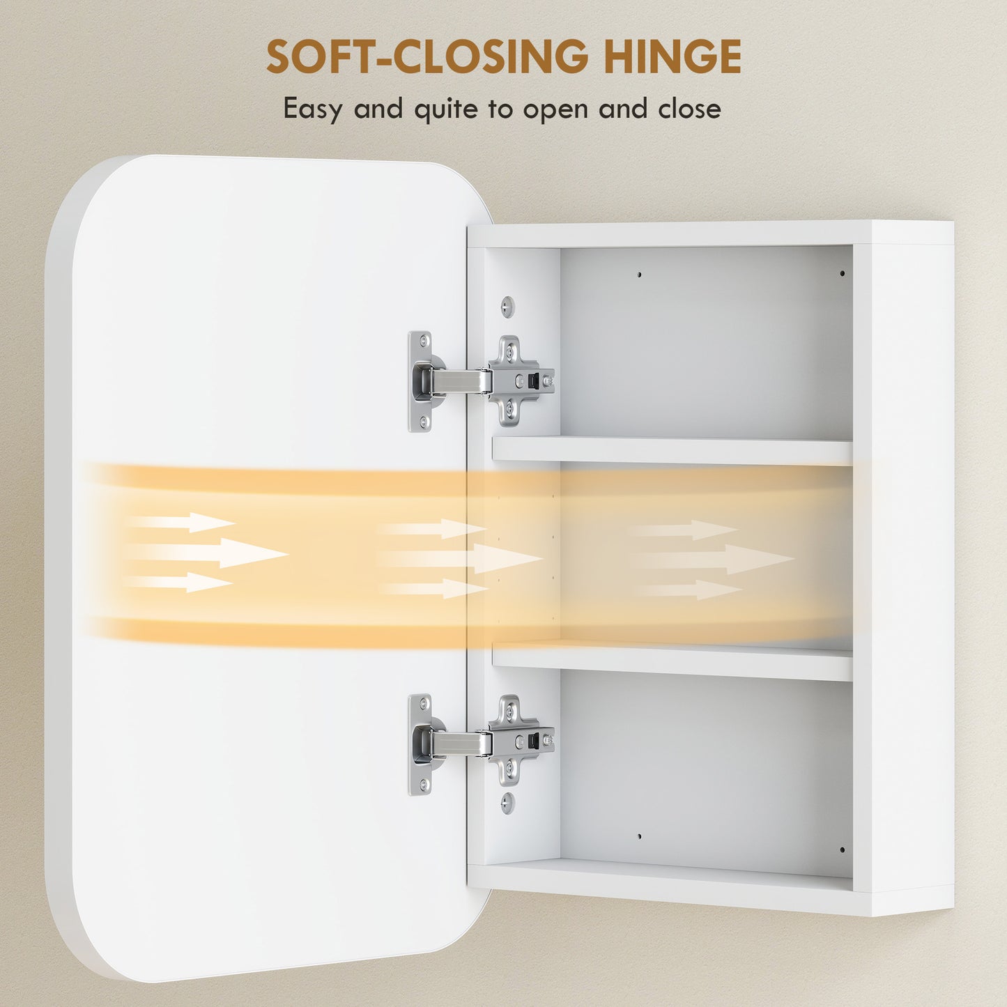 HOMCOM White Bathroom Medicine Cabinet With Mirror And Adjustable Shelves Soft Close Hinges