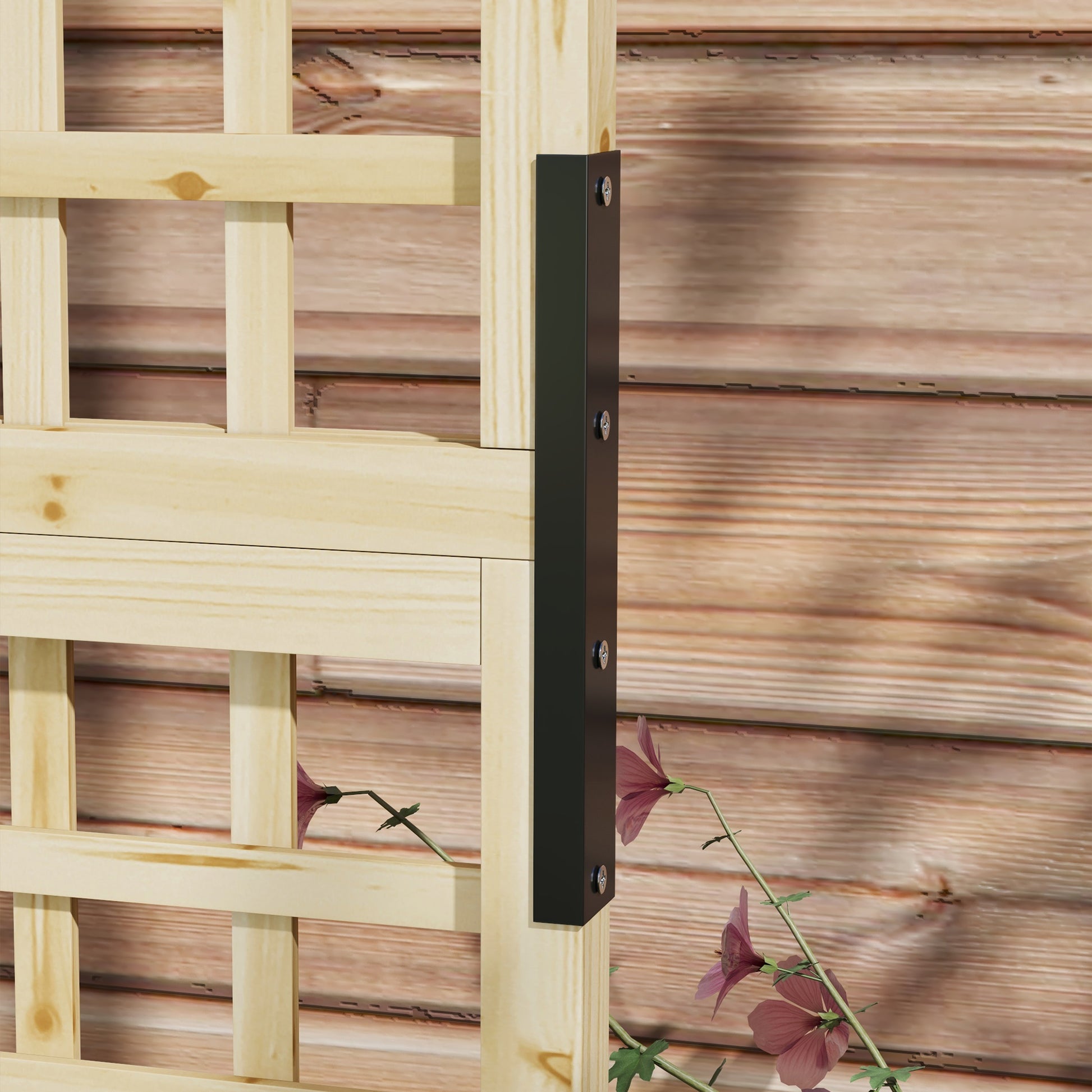 Outsunny Wooden Planter Box with Trellis & Drainage, Ideal for Growing Vegetables and Climbing Plants - ALL4U RETAILER LTD