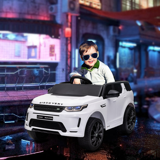 AIYAPLAY Licensed 12V Land Rover Discovery Sport Kids Electric Ride-On Car with Remote Control, Lights, Music, and Horn – Ideal for Ages 3-6, White