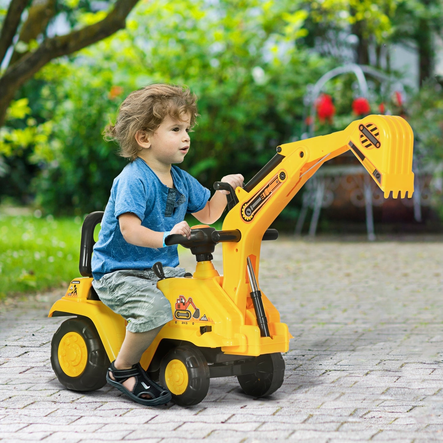 AIYAPLAY Kids 2-in-1 Ride-On Tractor with Pull Cart, Bucket, and Storage for Ages 1.5-4, Yellow - ALL4U RETAILER LTD