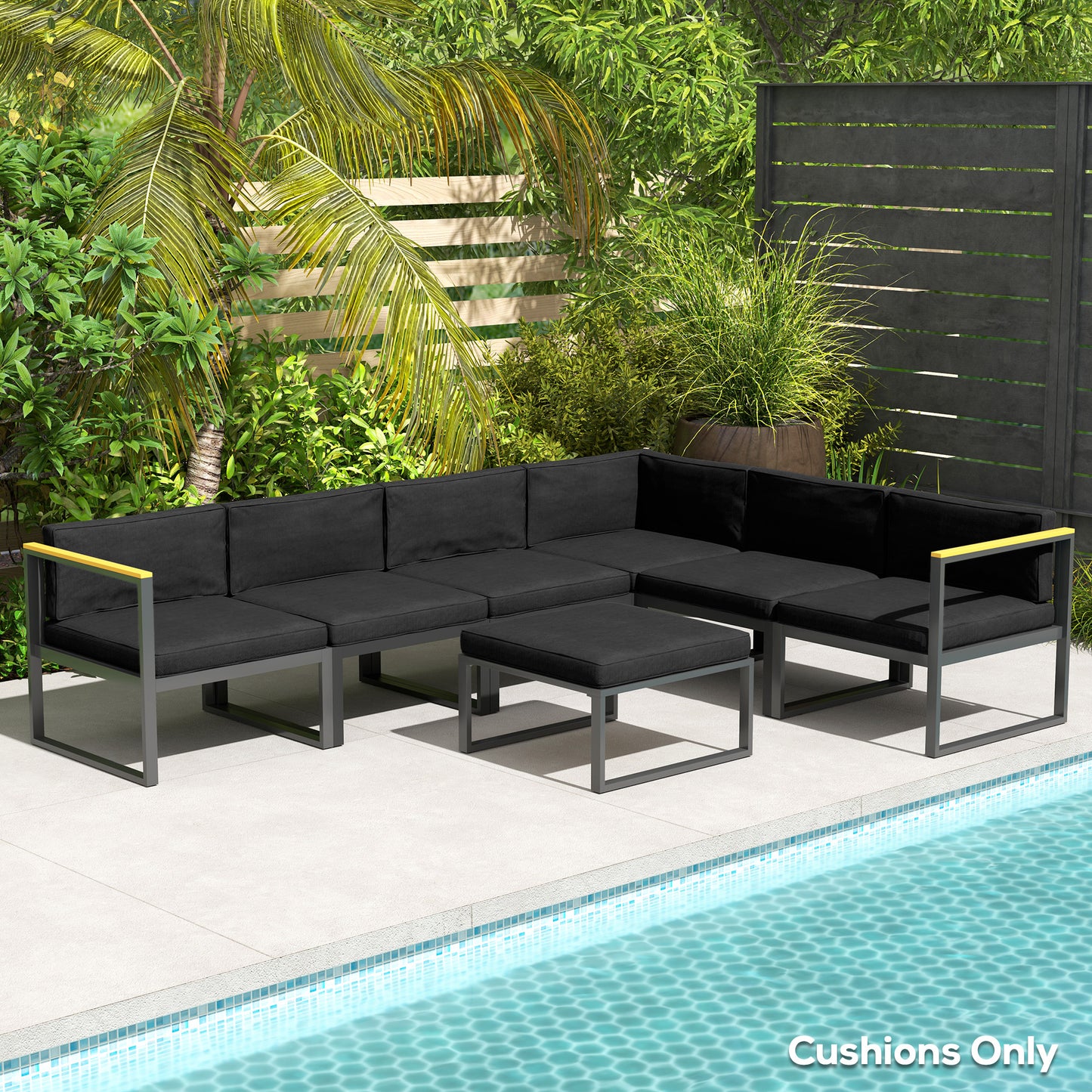 Outsunny 14 Piece Outdoor Dining Set Cushions For Rattan Sofa Replacement Seven Seat And Seven Back Cushions