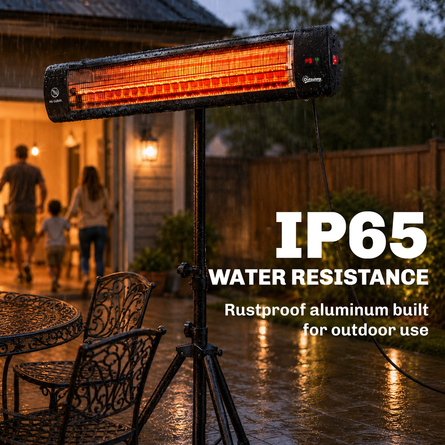 Outsunny 2500W Electric Infrared Patio Heater With Remote Black