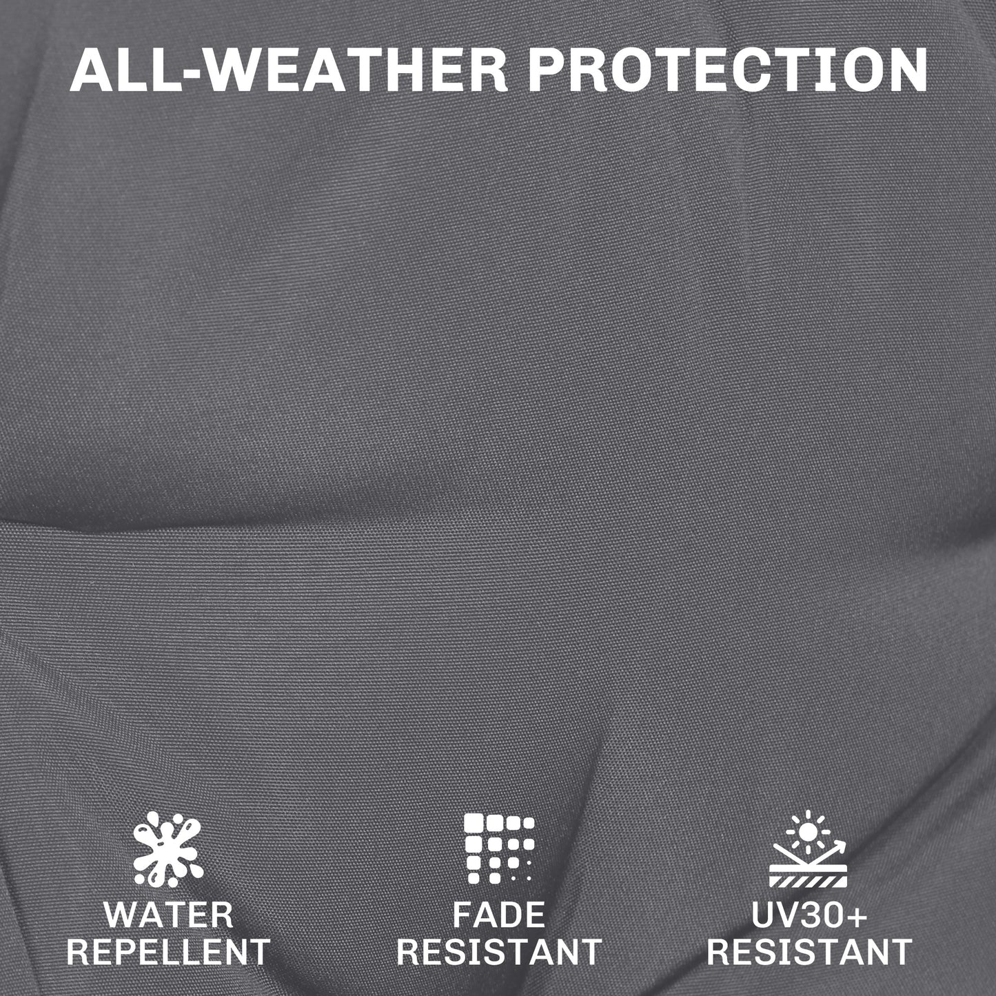 Outsunny Garden Chair Cushions Set Of 2 7cm Thick Foam With Ties Dark Grey Water Repellent