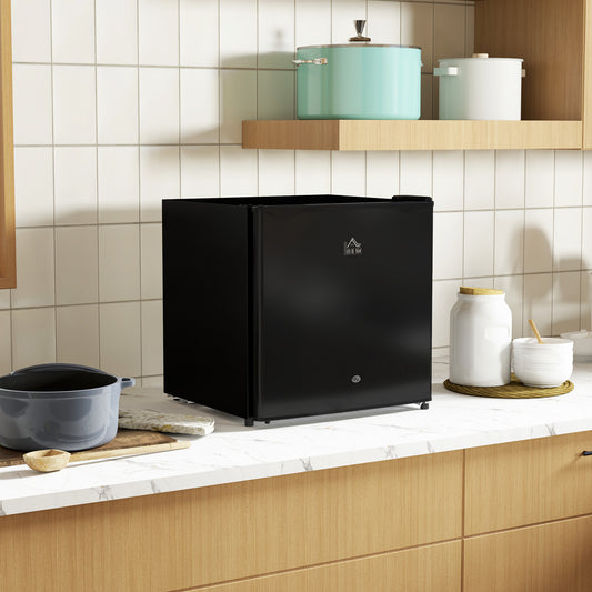 HOMCOM 46 Litre Lockable Countertop Fridge Black For Home Office Campervan With Two Keys