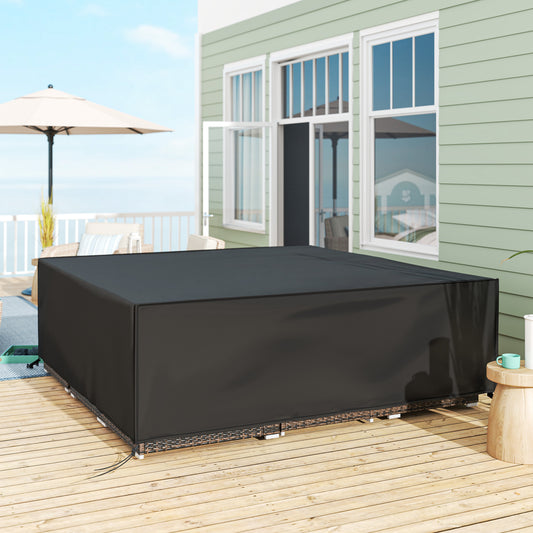 Outsunny Large Patio Furniture Set Cover 600D Oxford Square Waterproof 230 x 230 x 70 cm Black