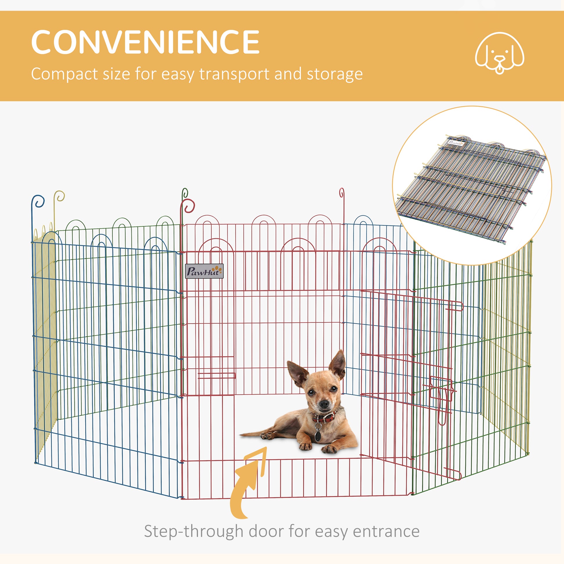 PawHut 8-Panel Adjustable Pet Playpen with Door - Indoor/Outdoor Use, 60H x Î¦156cm - ALL4U RETAILER LTD