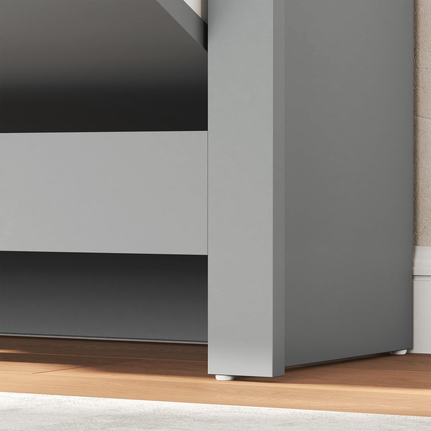 HOMCOM Slim Shoe Cabinet Narrow Shoe Cupboard With 2 Flip Drawers Adjustable Shelves For 12 Pairs Of Shoes Light Grey