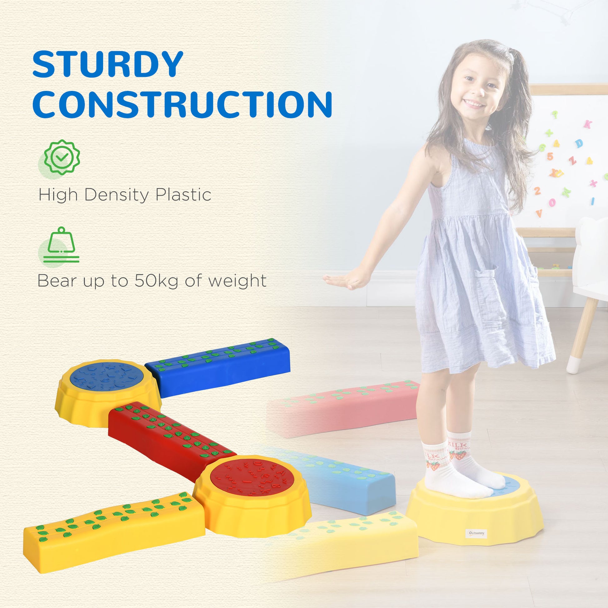 AIYAPLAY Kids' Non-Slip Balance Stones - Stackable Coordination Training Set in Blue for Strength and Agility - ALL4U RETAILER LTD