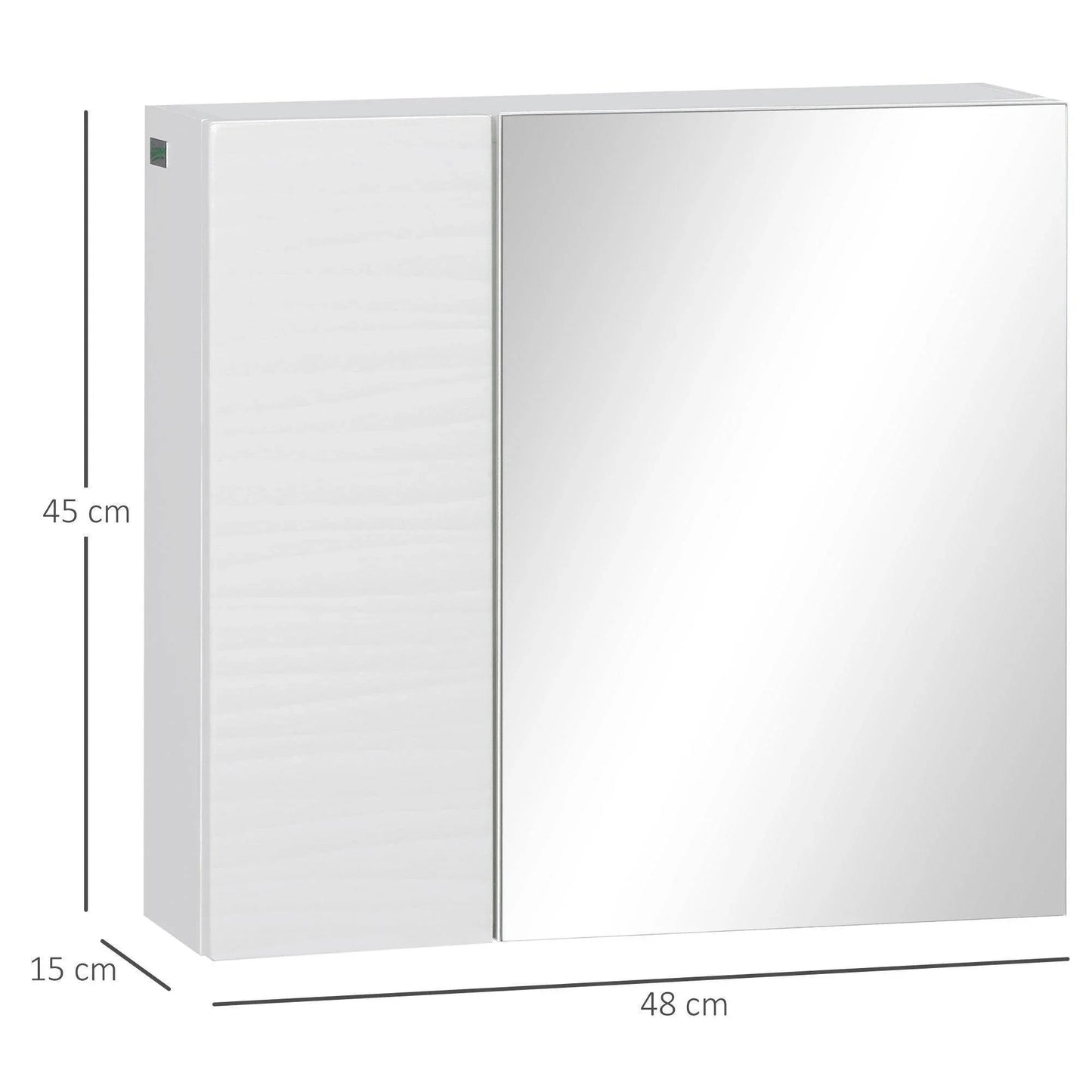 Kleankin Bathroom Mirror Cabinet - Double Door Wall Storage - ALL4U RETAILER LTD