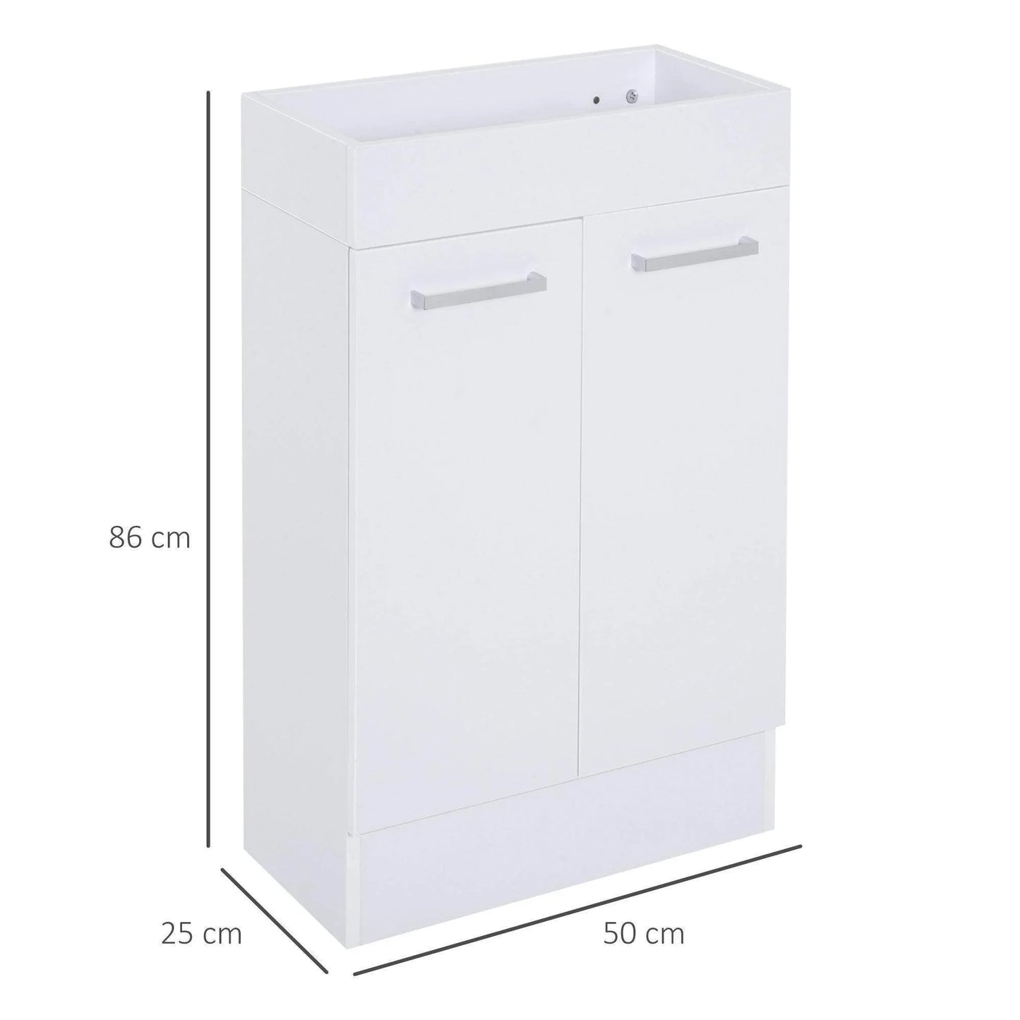 Kleankin Bathroom Storage Cabinet with Ceramic Basin - ALL4U RETAILER LTD