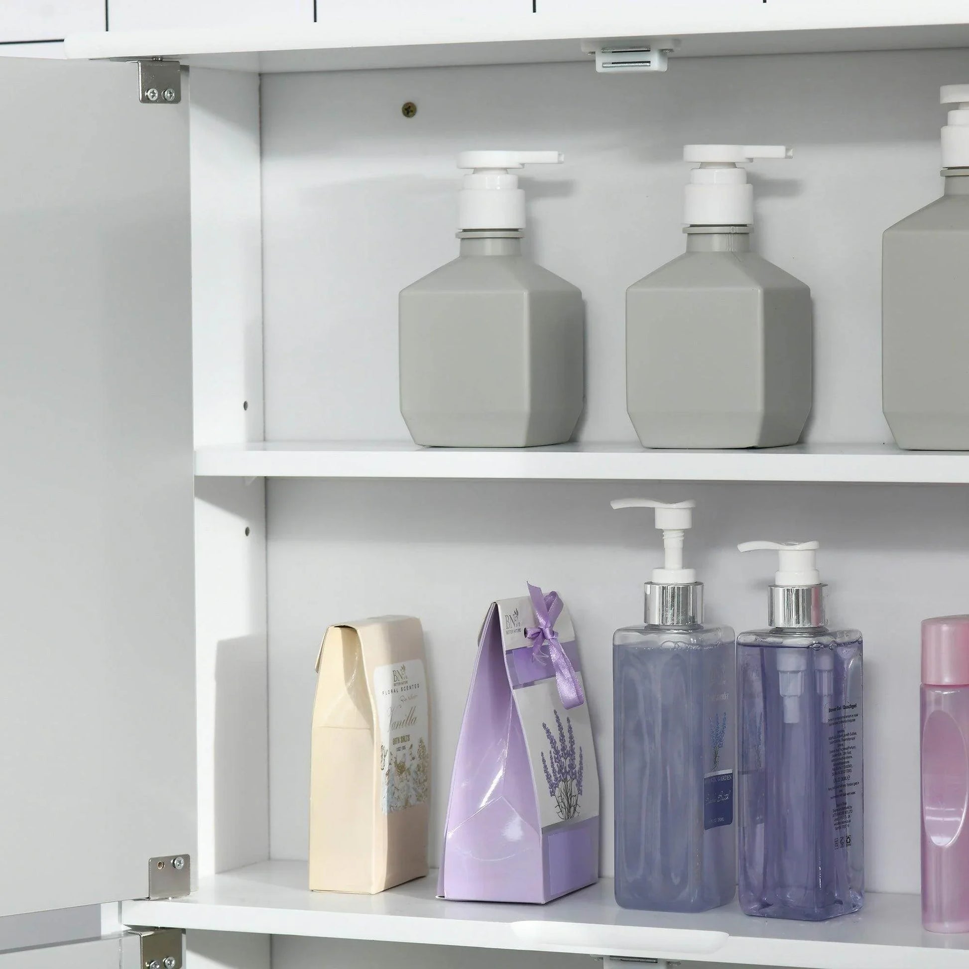 Kleankin Grey Bathroom Mirror Cabinet with Double Doors - ALL4U RETAILER LTD