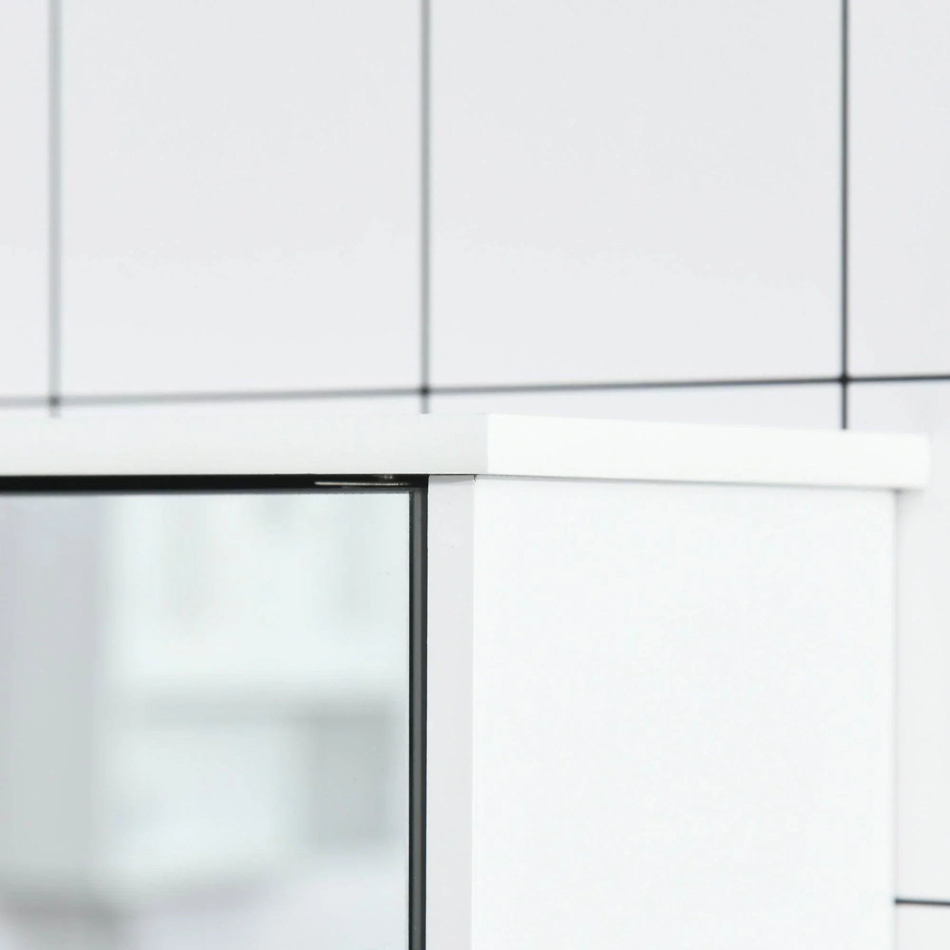 Kleankin Grey Bathroom Mirror Cabinet with Double Doors - ALL4U RETAILER LTD