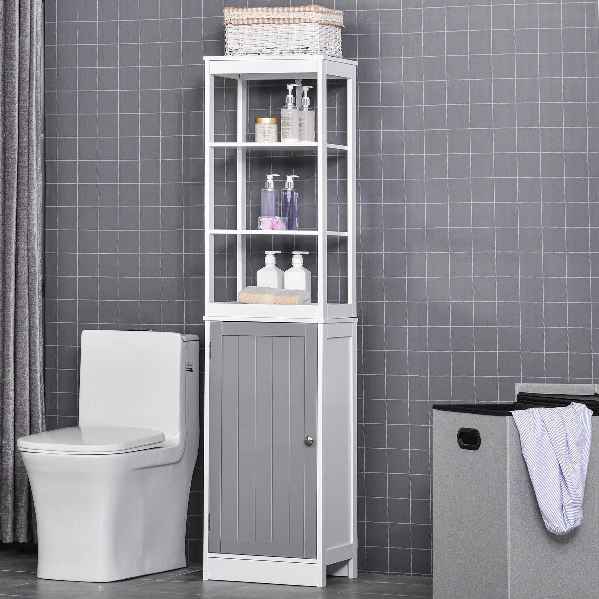 Kleankin Tall Bathroom Cabinet Organiser - ALL4U RETAILER LTD