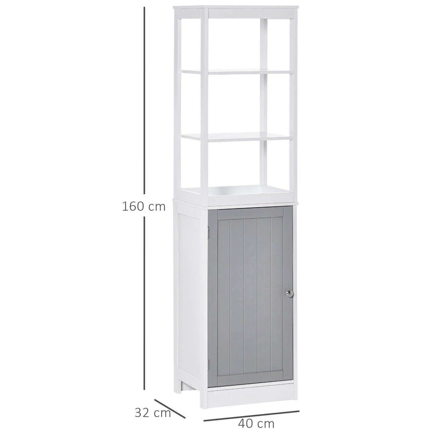 Kleankin Tall Bathroom Cabinet Organiser - ALL4U RETAILER LTD