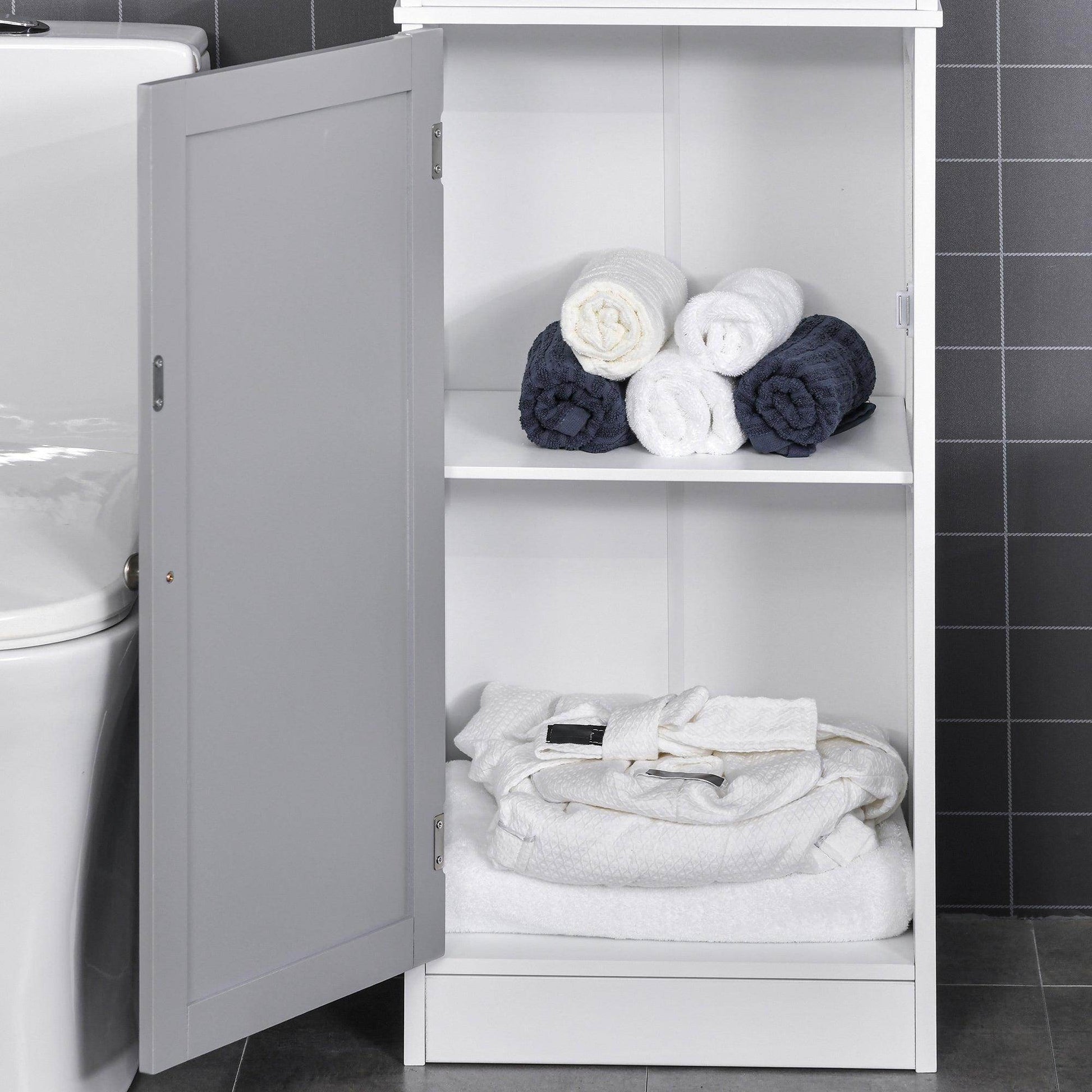 Kleankin Tall Bathroom Cabinet Organiser - ALL4U RETAILER LTD