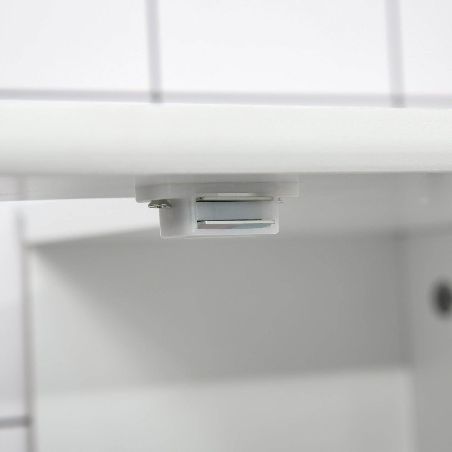 Kleankin Under-Sink Storage Cabinet - Adjustable Shelf - White - ALL4U RETAILER LTD