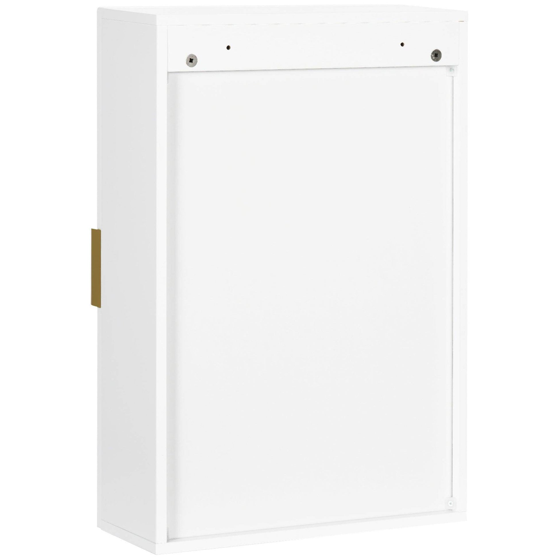 Kleankin White Bathroom Wall Cabinet with Adjustable Shelves - ALL4U RETAILER LTD