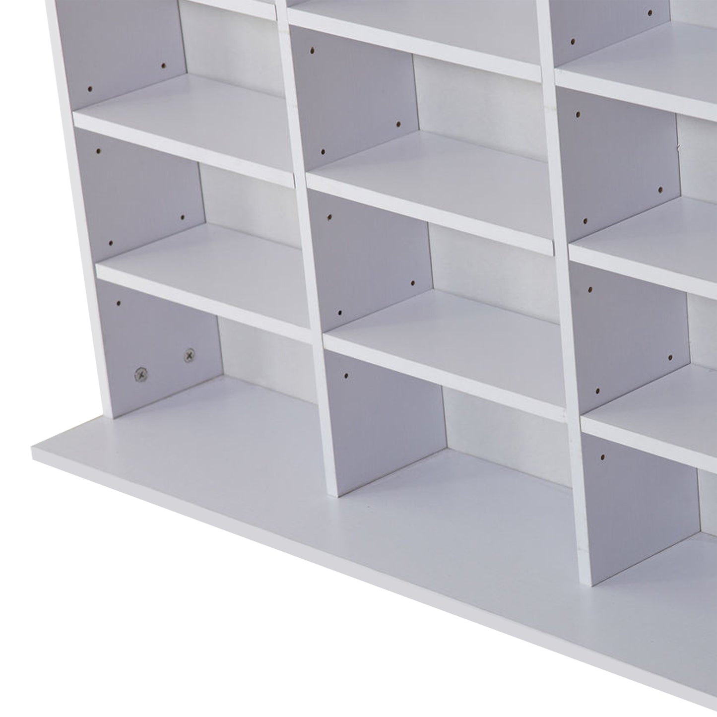 HOMCOM Height-Adjustable Media Storage Shelf for 1116 CDs, DVDs, and Books - White, 195 cm Tall - ALL4U RETAILER LTD