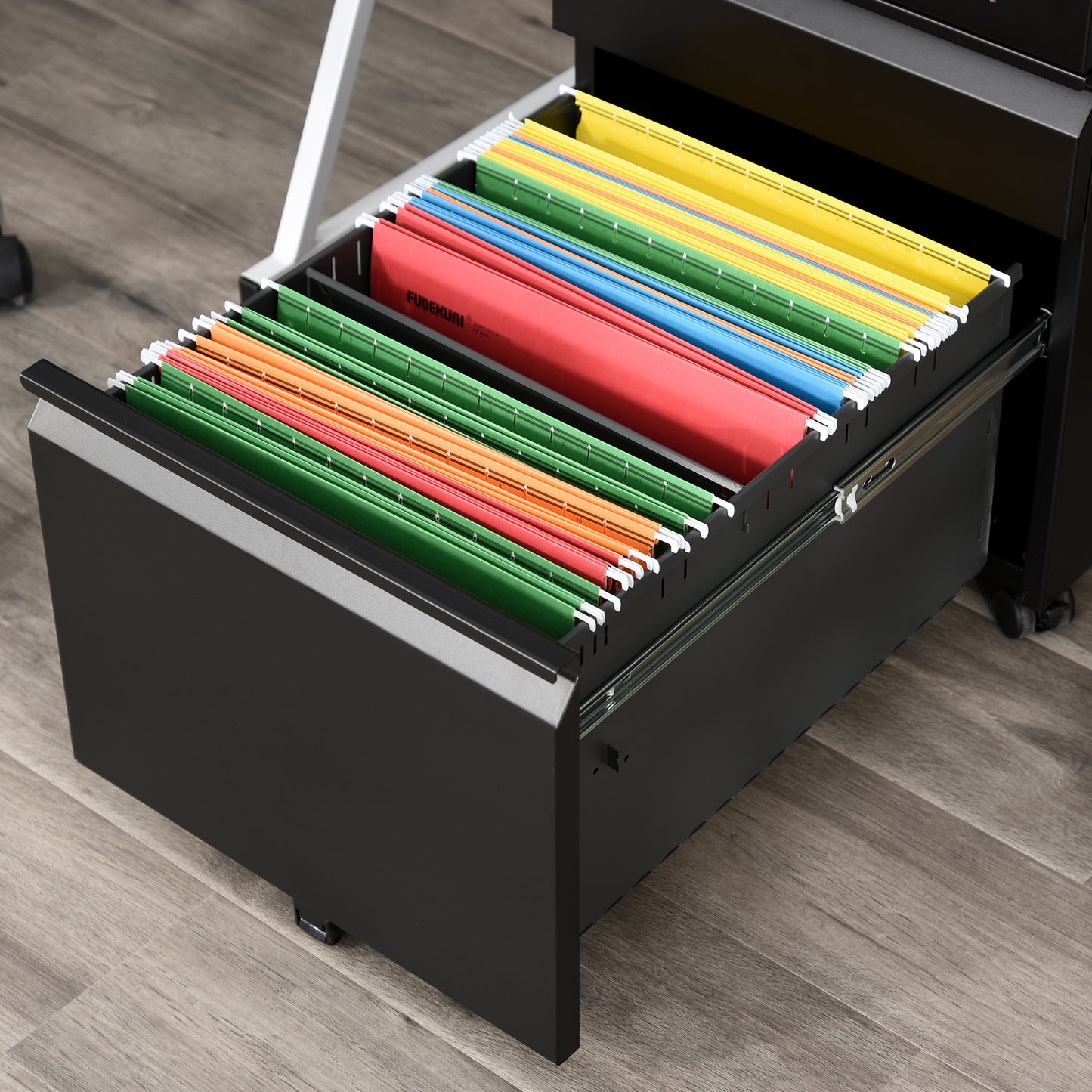 Vinsetto Lockable Mobile Filing Cabinet with 3 Drawers - Vertical Design for A4, Letter & Legal Files, Fully Assembled Metal Storage Solution - ALL4U RETAILER LTD