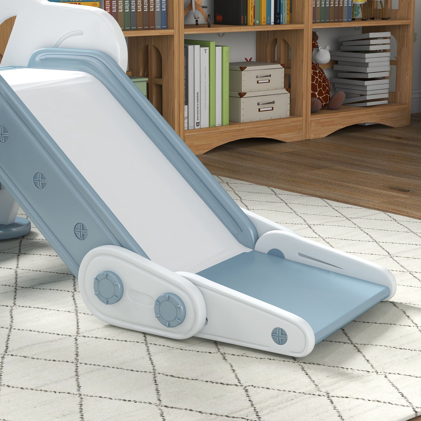 AIYAPLAY Space-Saving Indoor Baby Slide for Toddlers, Foldable Design, Grey - ALL4U RETAILER LTD