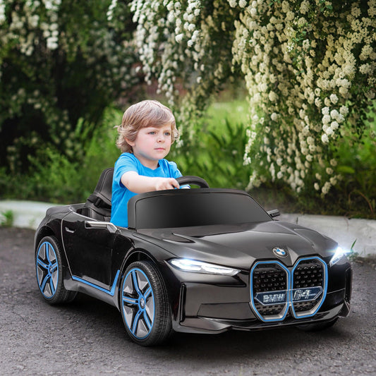 HOMCOM BMW i4 12V Kids Electric Ride on Car - Remote Control, Portable Battery, Music, Horn - ALL4U RETAILER LTD