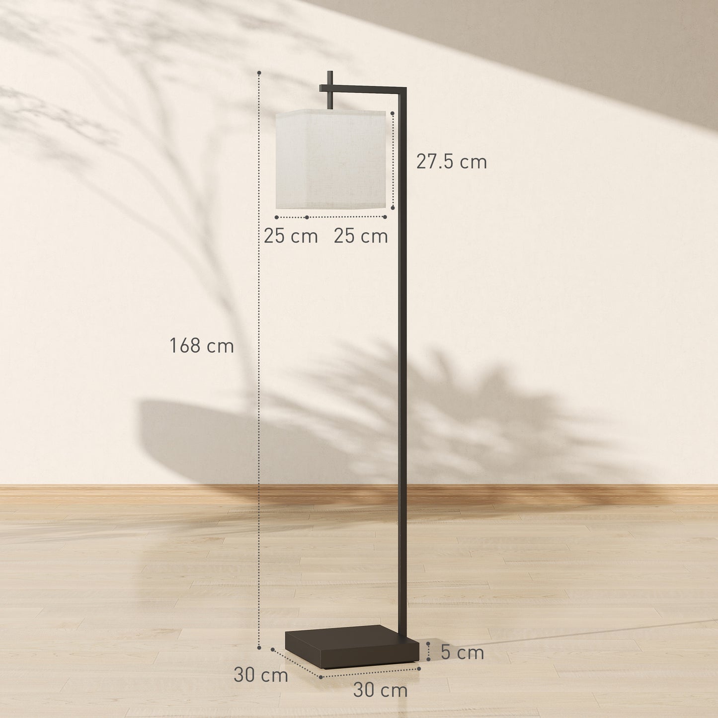 HOMCOM 66 Inch Floor Lamp With Adjustable Colour Temperatures And 10 Brightness Levels Remote And Foot Switch