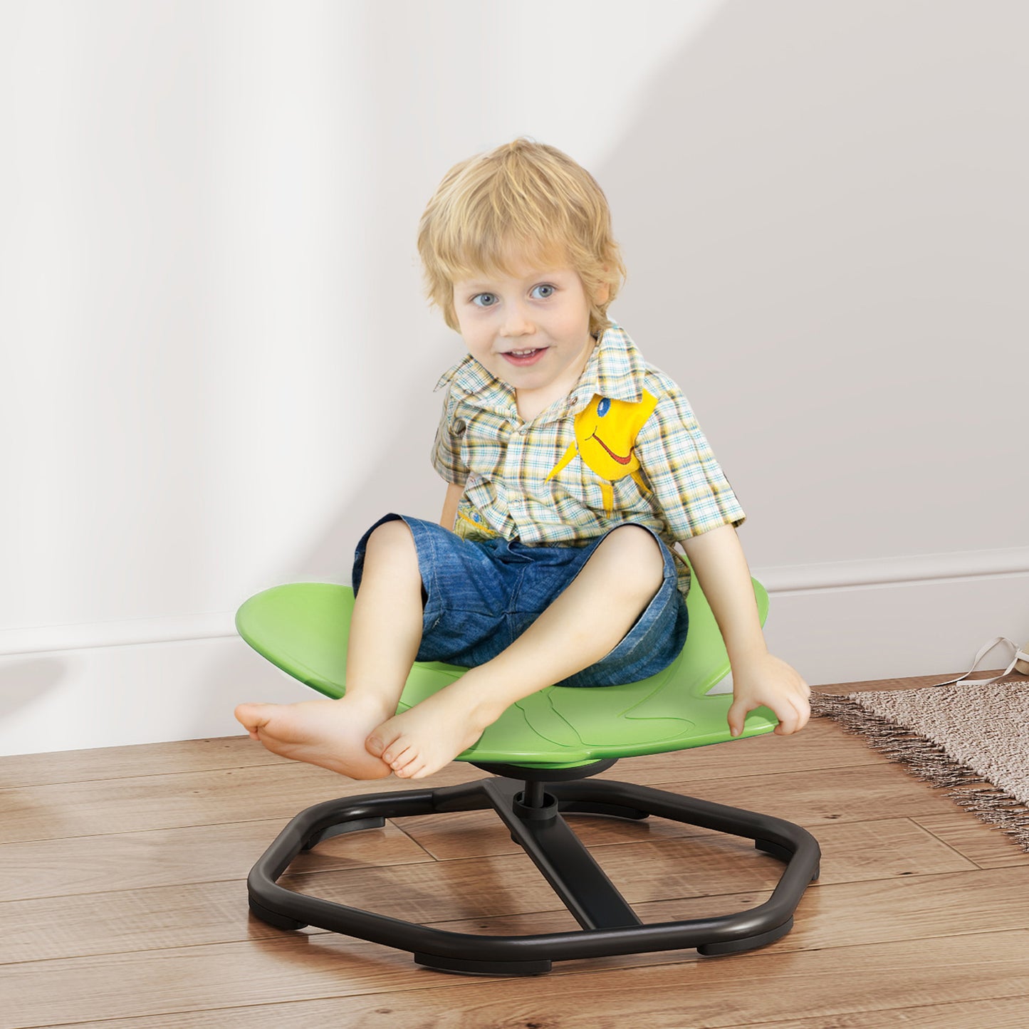 AIYAPLAY Butterfly Shaped Kids Sensory Spinning Chair For Balance And Coordination Training Green