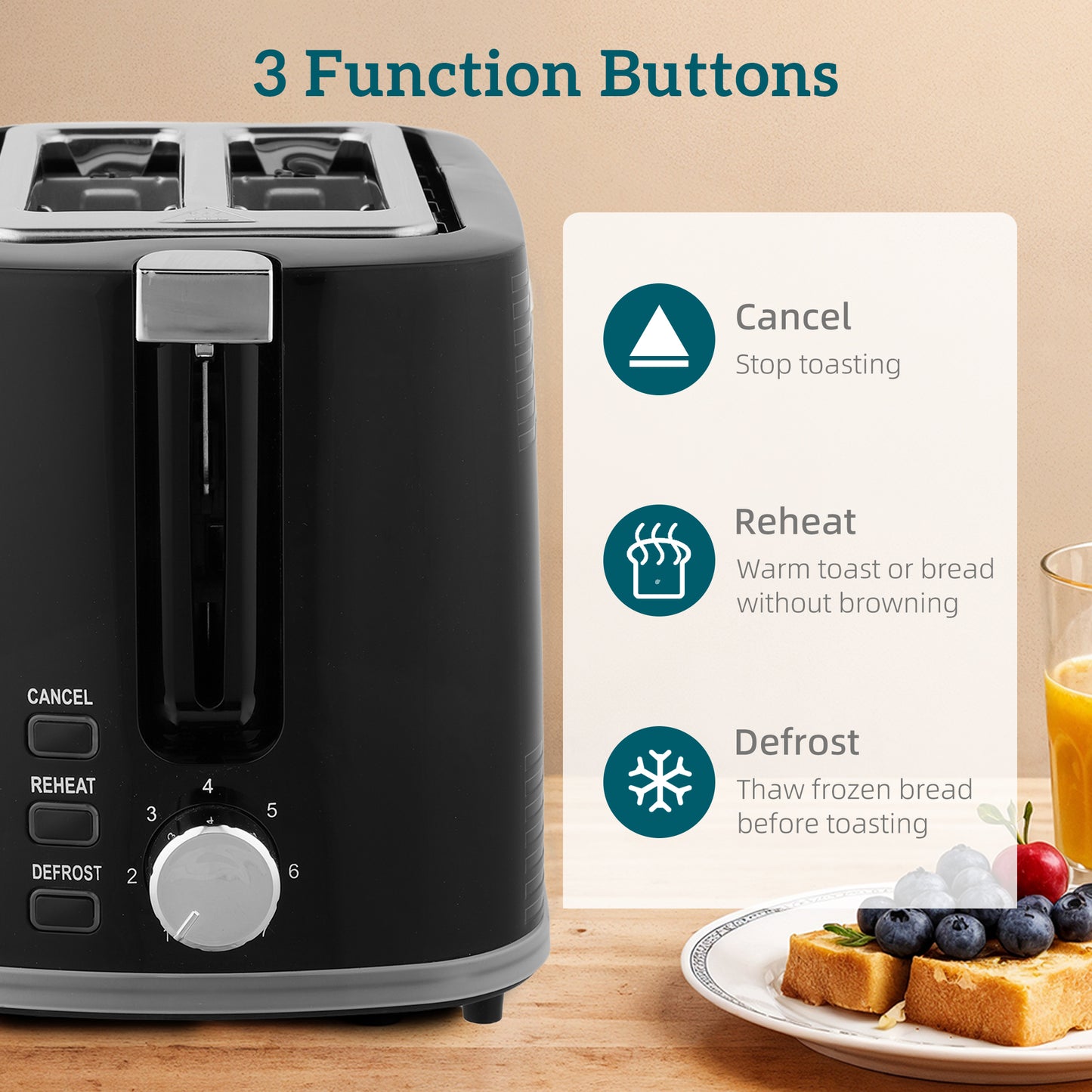HOMCOM Modern Kettle And Toaster Set Black With Glowing Lights And Fast Boiling 1.7L Capacity Kettle