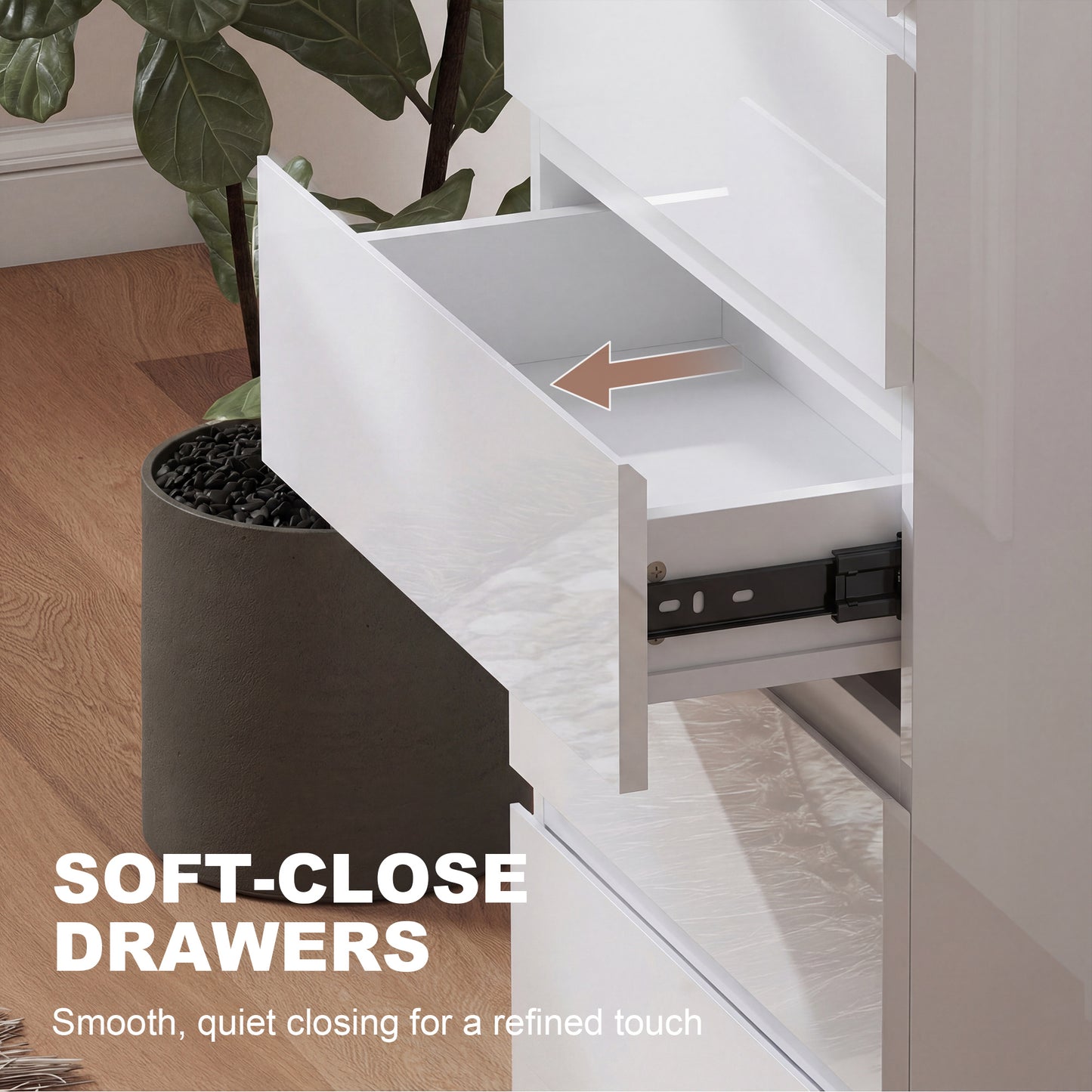 HOMCOM Five Drawer Chest of Drawers Modern Dresser Storage Cabinet for Bedroom Organization