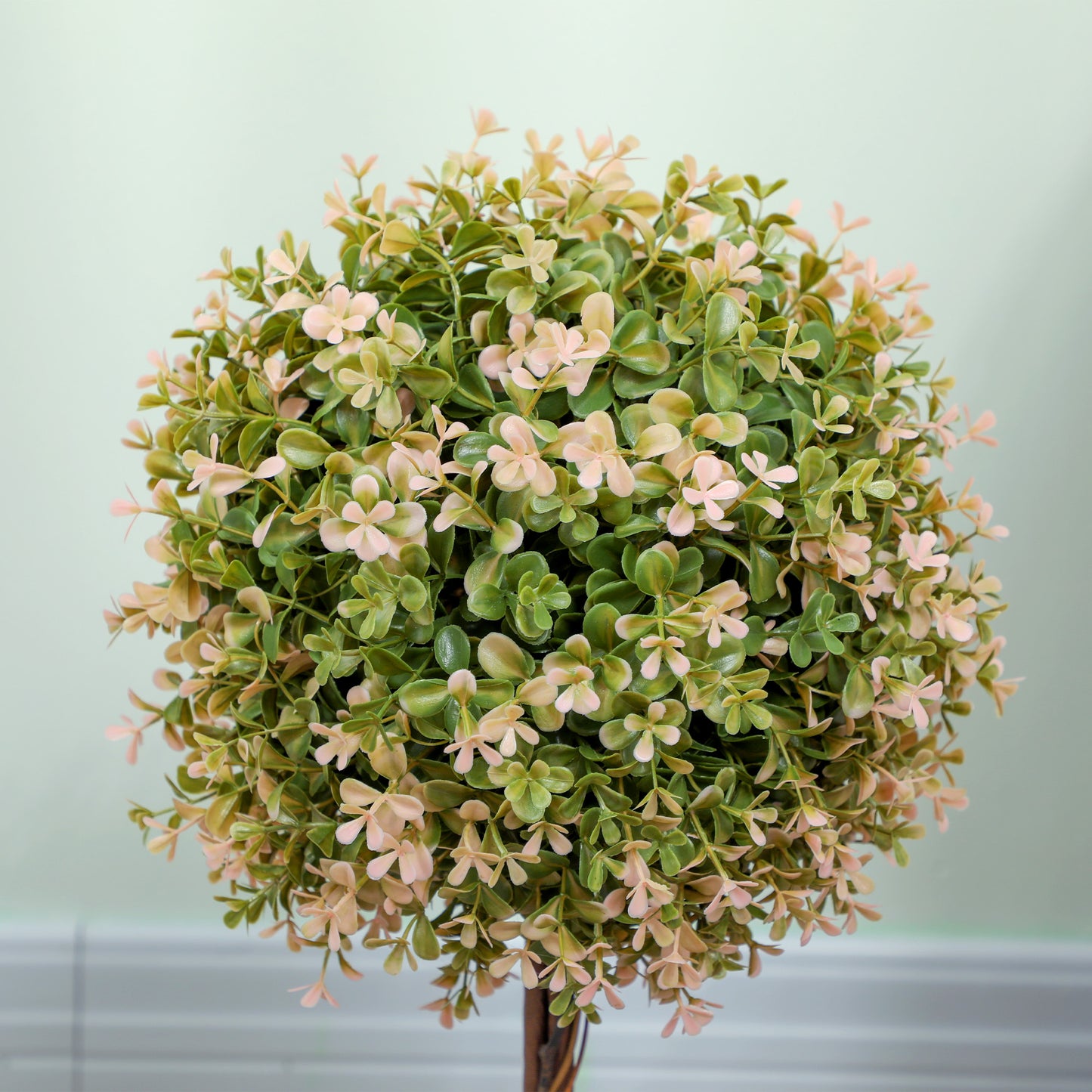HOMCOM 2 Pack Decorative Artificial Plants Murraya Flowers In Pot UV Protected Indoor Outdoor Decor 60cm Cream White
