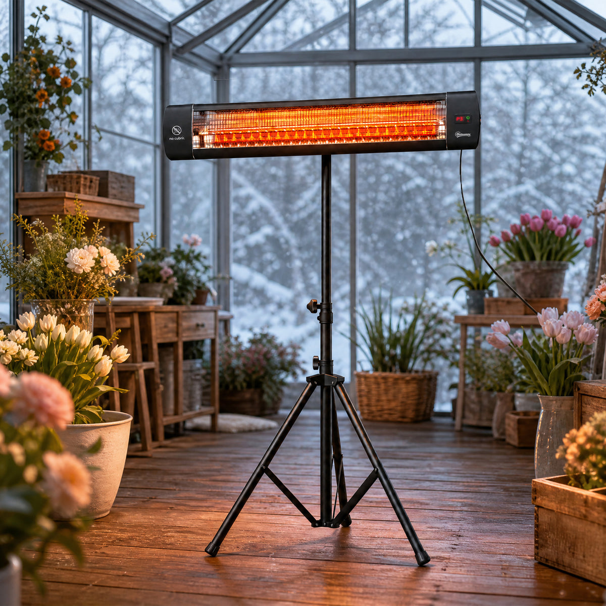 Outsunny 2500W Electric Infrared Patio Heater With Remote Black