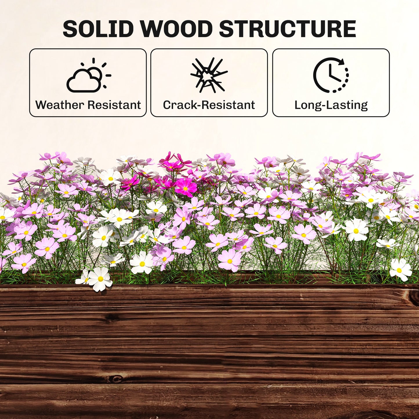 Outsunny 2 Tier Wooden Raised Planter Bed On Legs With Drainage Holes And Bed Liner Elevated Garden Planter