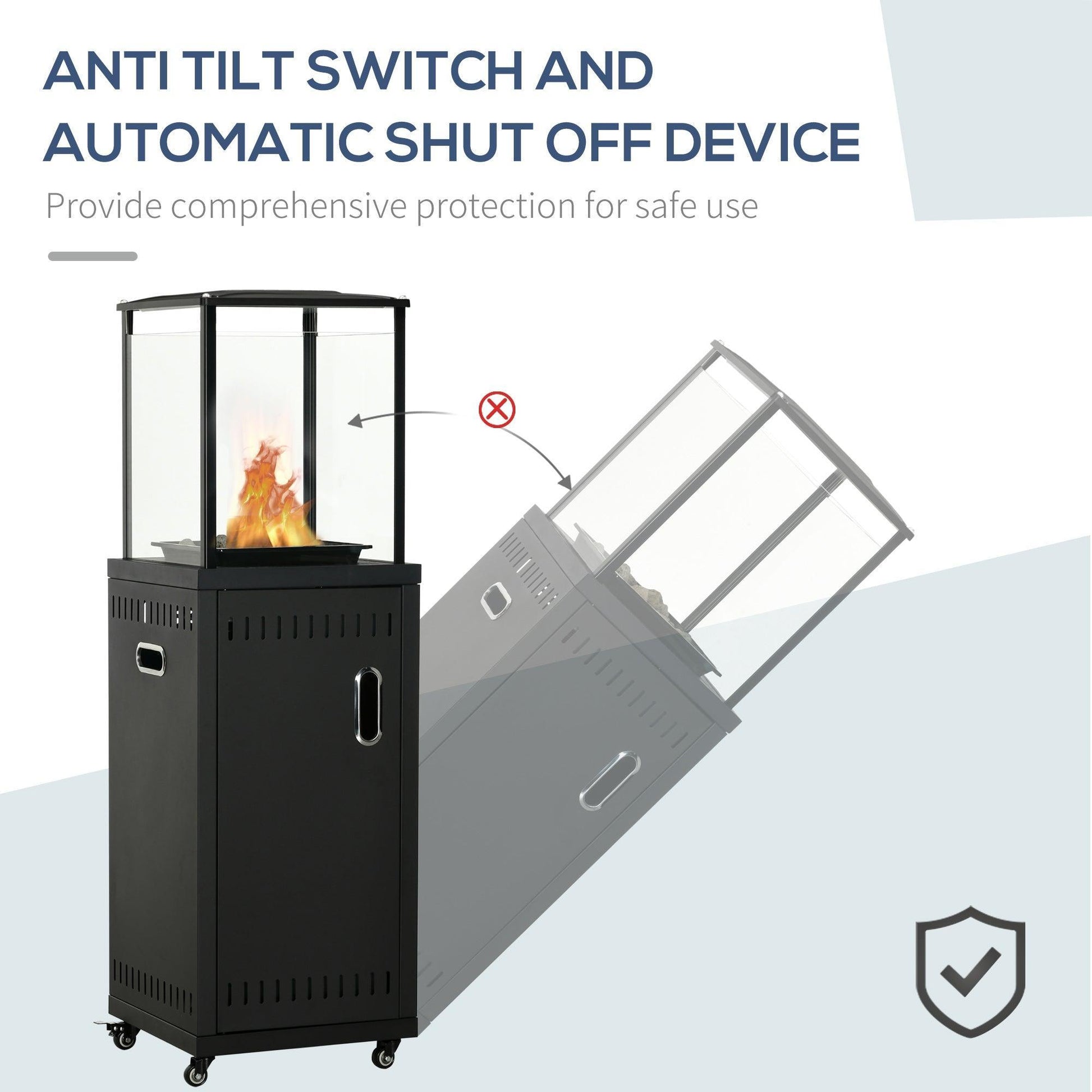 Outsunny 9KW Gas Patio Heater - Sleek & Efficient - ALL4U RETAILER LTD