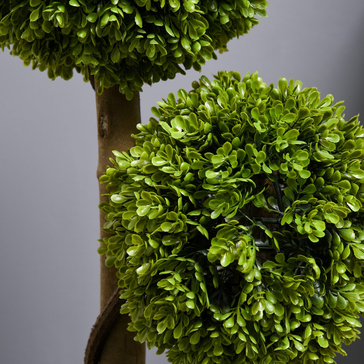 HOMCOM Decorative Artificial Boxwood Ball Topiary Trees Set Of 2 In Pots For Indoor And Outdoor Decor 90 Cm Dark Green