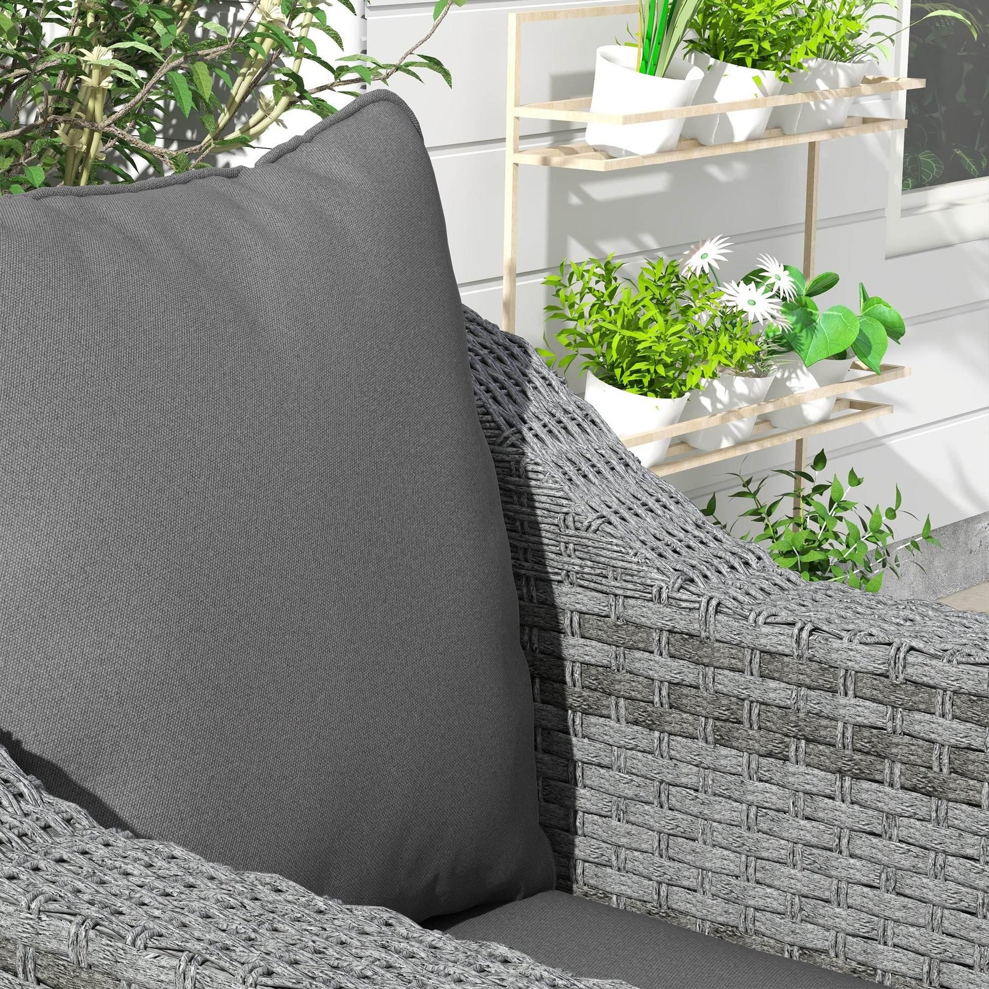 Outsunny Charcoal Grey Patio Chair Cushion Set - Premium Comfort for Indoor and Outdoor Use - ALL4U RETAILER LTD