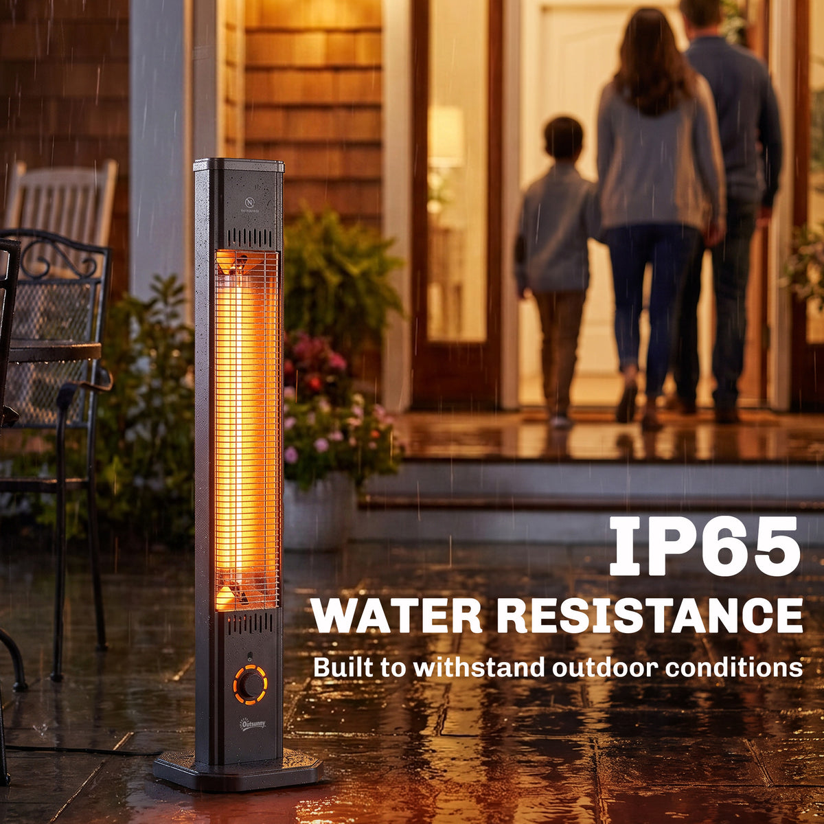 Outsunny 2000W Electric Infrared Patio Heater Wall Mount IP65 Black