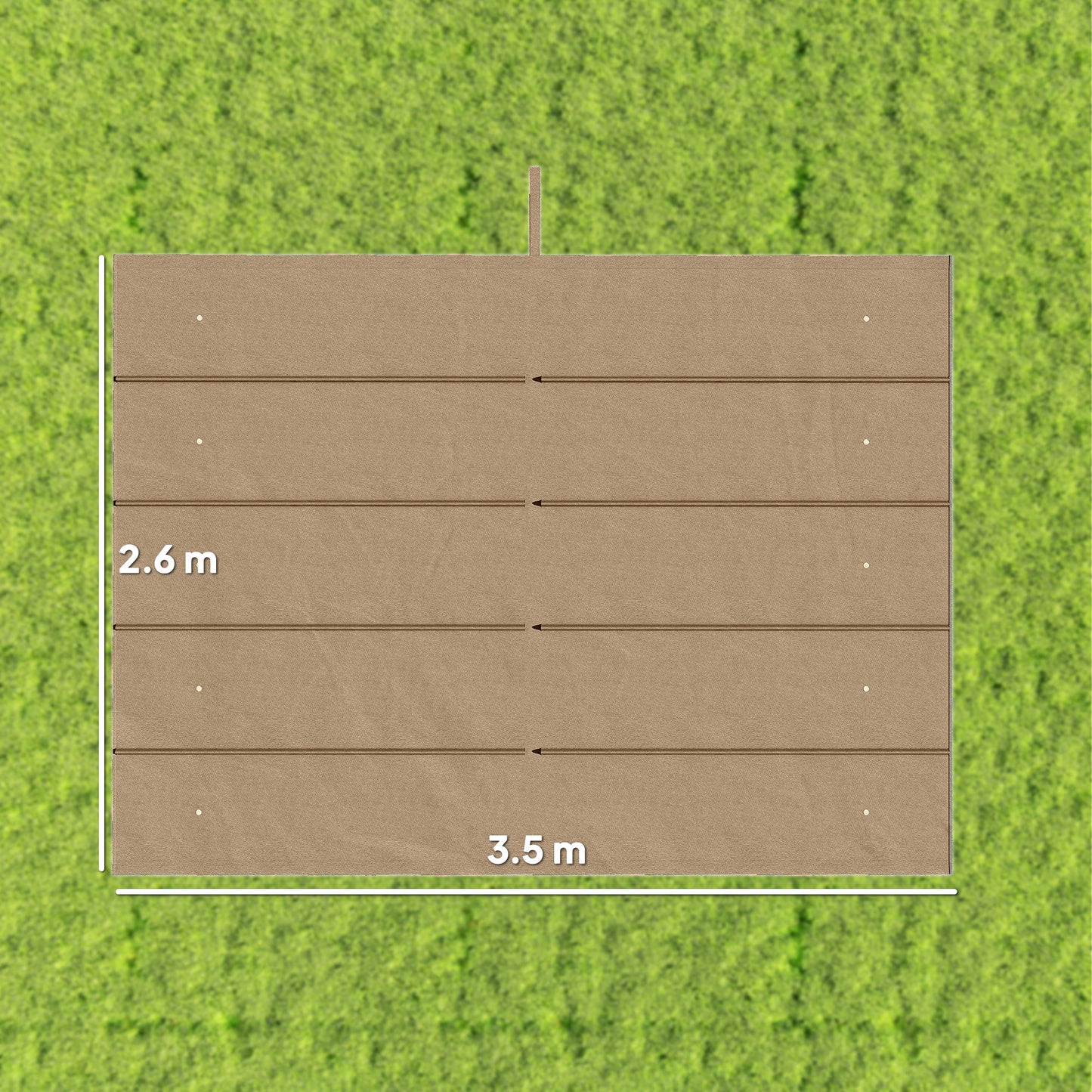 Outsunny Replacement Pergola Canopy 3.5 x 2.6 m Fits 4 x 3 m Frame Roof Top Only Tan