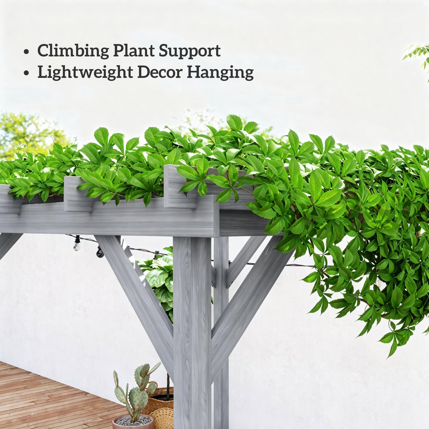 Outsunny 3 x 3 m Wooden Pergola Kit For Garden Gazebo Shelter Ideal For Climbing Vines Grey