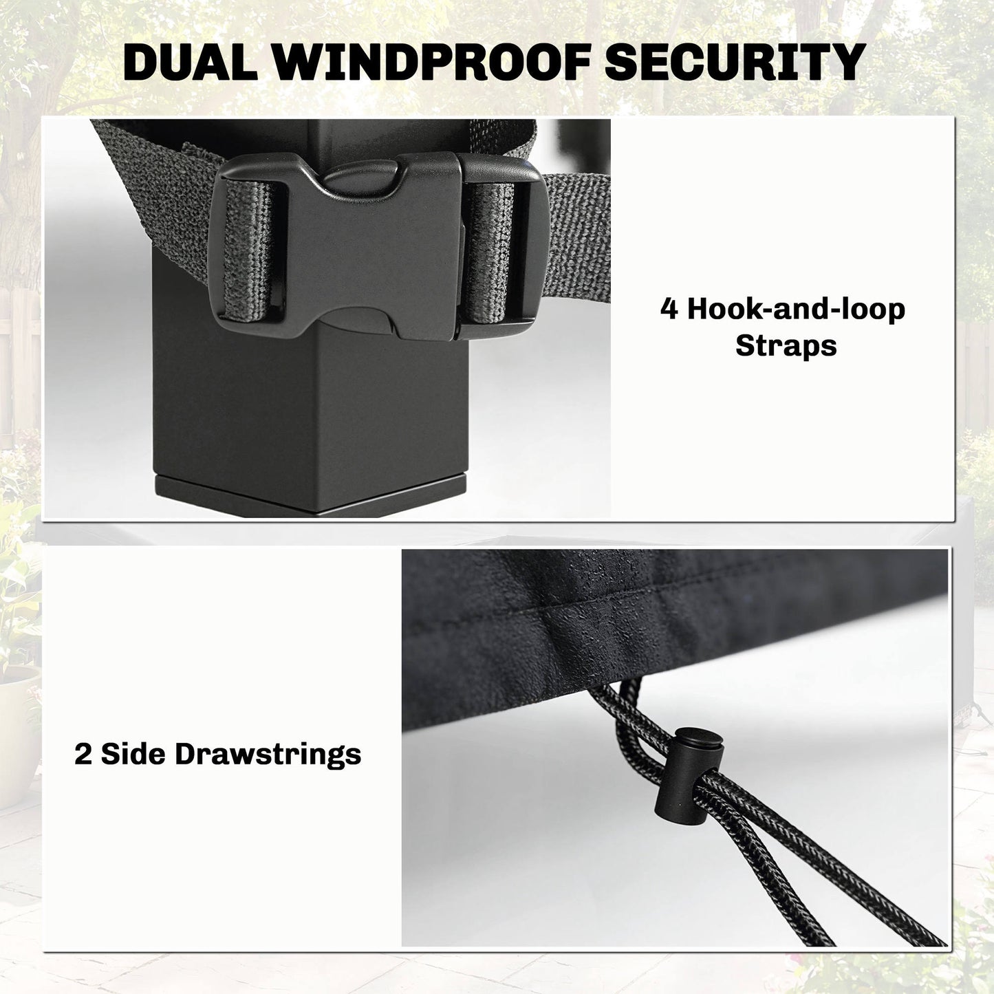 Outsunny Waterproof Garden Furniture Cover With Air Vent 420D Oxford Fabric 125 x 125 x 74 cm Black