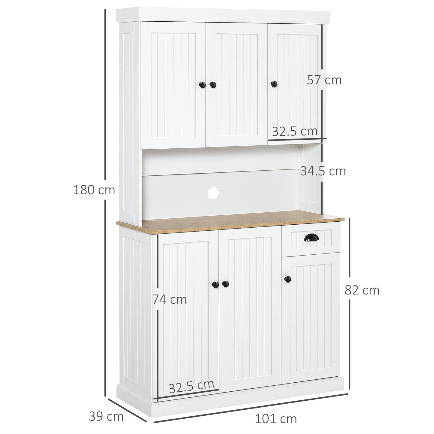 HOMCOM Kitchen Cupboard Storage Cabinet Microwave Oven Stand with Storage - ALL4U RETAILER LTD