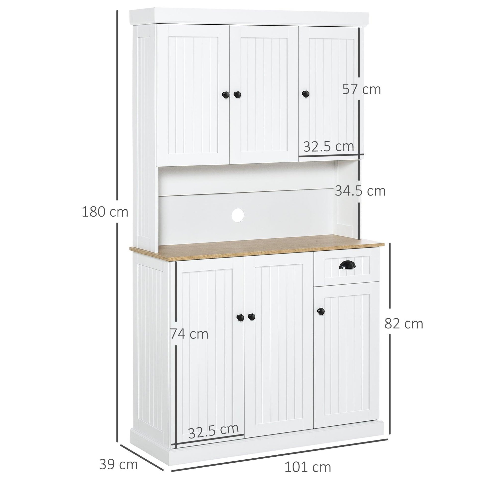 HOMCOM Kitchen Cupboard Storage Cabinet Microwave Oven Stand with Storage - ALL4U RETAILER LTD