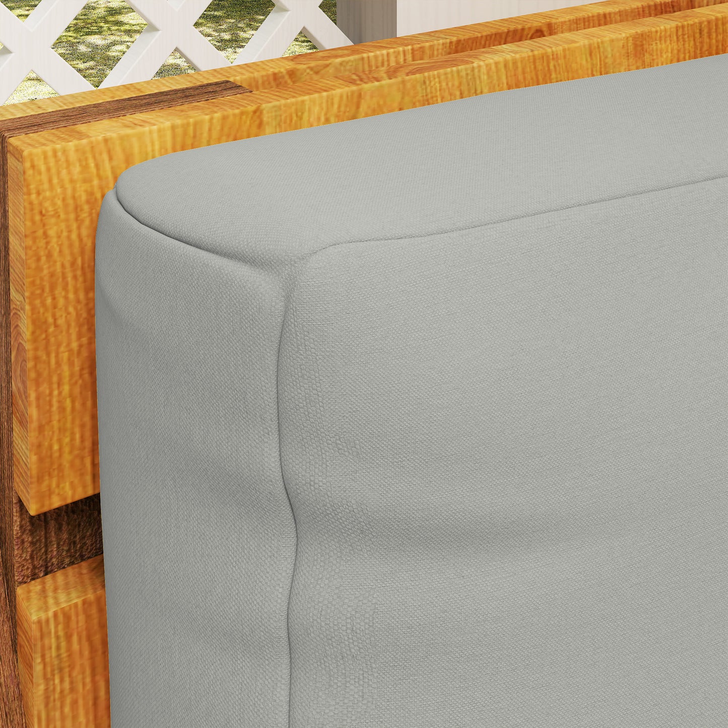 Outsunny Two Piece Seat Pallet And Back Cushions Light Grey 120 x 80 cm Seat Cushion And 120 x 45 cm Back Cushion